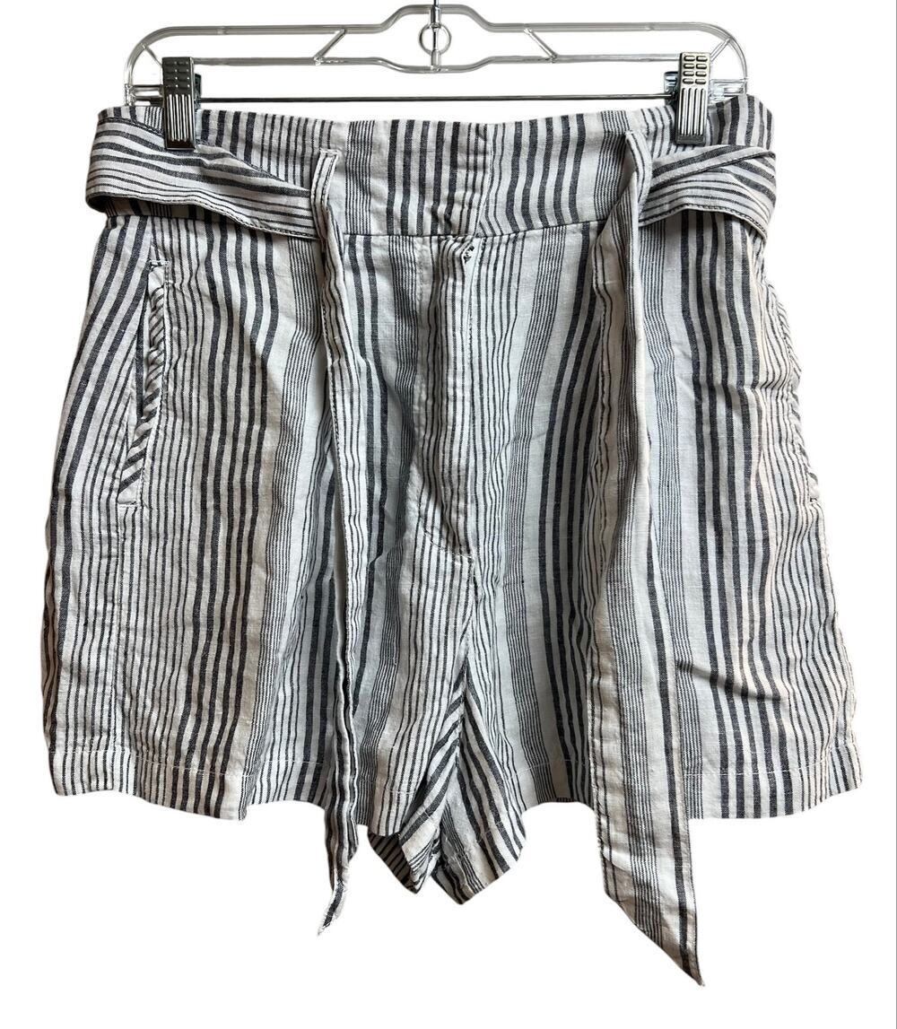C&C California Grayish Striped Linen Shorts 8